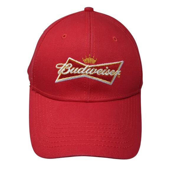 Budweiser Spell Out Snapback Hat Red One Size Embroidered Outdoor - Picture 1 of 9